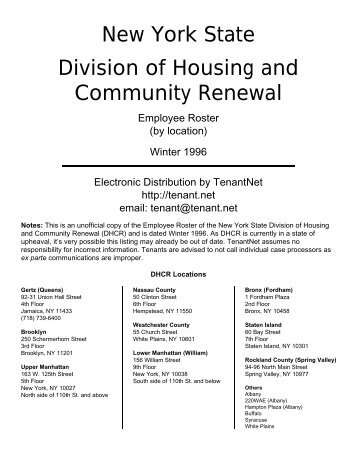 New York State Division of Housing and Community ... - Tenant Net
