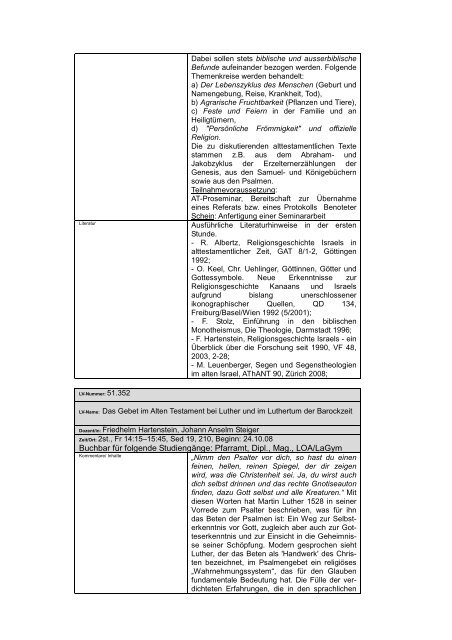 WS 08/09 – Altes Testament - Fachbereich Evangelische Theologie ...