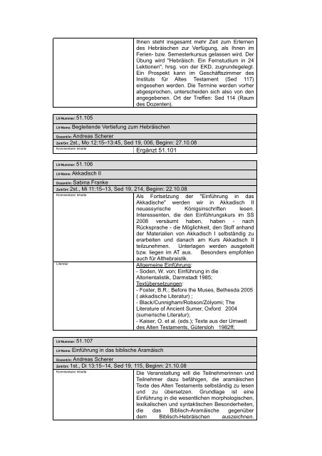 WS 08/09 – Altes Testament - Fachbereich Evangelische Theologie ...