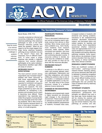 2008-12 Newsletter-web.qxd - American College of Veterinary ...