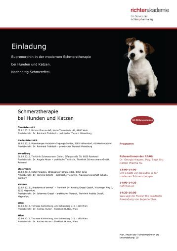 Einladung und Anmeldung zur Seminarreihe ... - VET-MAGAZIN.at