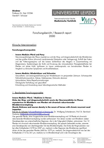 Forschungsbericht / Research report 2000 - Veterinärmedizinische ...