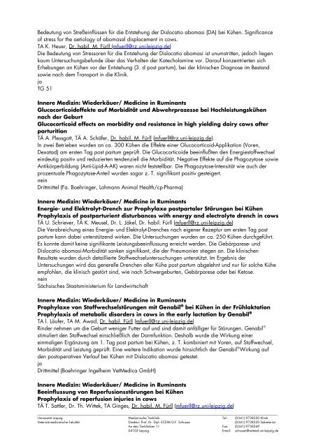 Forschungsbericht / Research report 2000 - Veterinärmedizinische ...