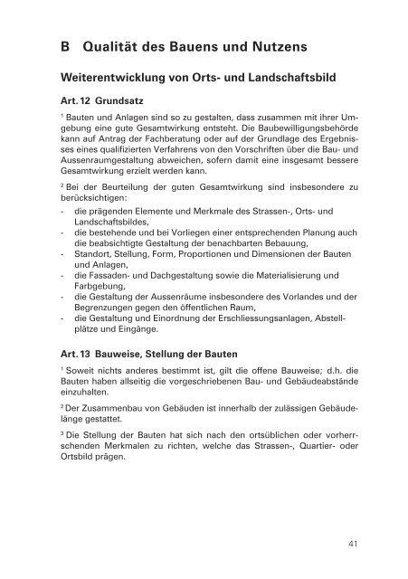 Baureglement - Herzogenbuchsee