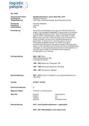 Speditionskaufmann/ Junior Sales Rep. LKW - Logistic-People