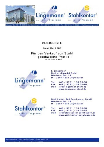 PREISLISTE - Lingemann Stahlgroßhandel GmbH