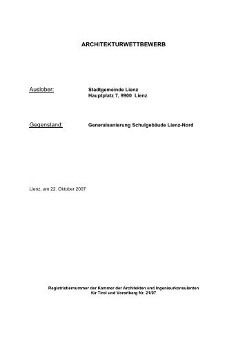 Ausschreibung (pdf, 71KB) - architekturwettbewerb