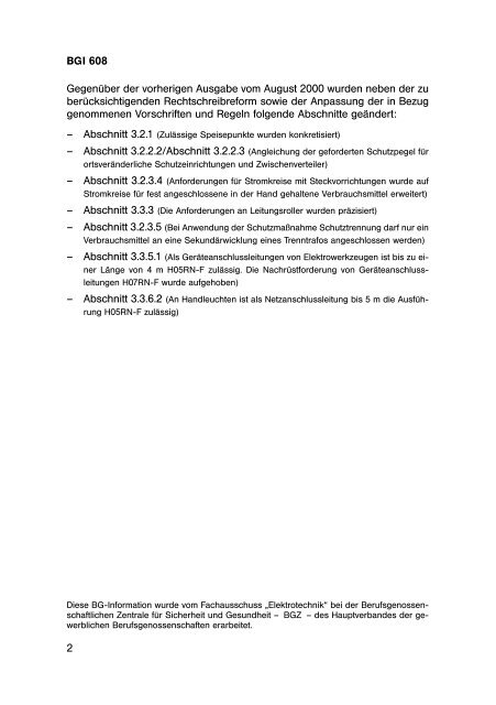 BGI 608 Auswahl und Betrieb elektrischer Anlagen und ... - BGHM