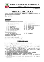 sitzungsprotokoll - Marktgemeinde Hoheneich