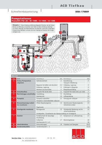 Montageanleitung Pumpstationen Powerlift PSE (D) - ACO Tiefbau