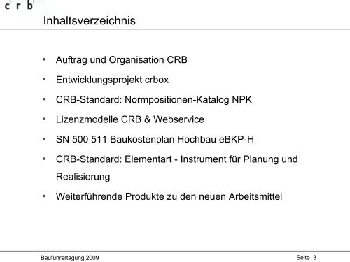 Die aktuellen CRB-Arbeitsmittel - bei der Schweizerischen ...