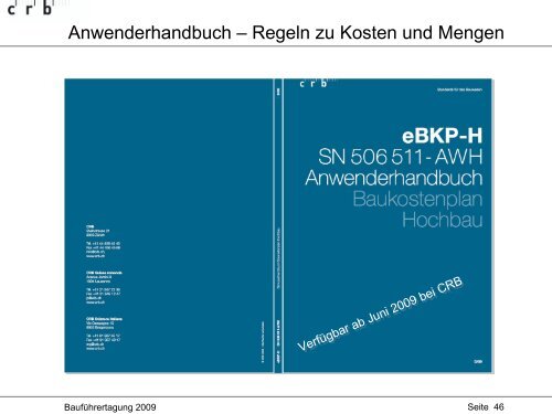 Die aktuellen CRB-Arbeitsmittel - bei der Schweizerischen ...