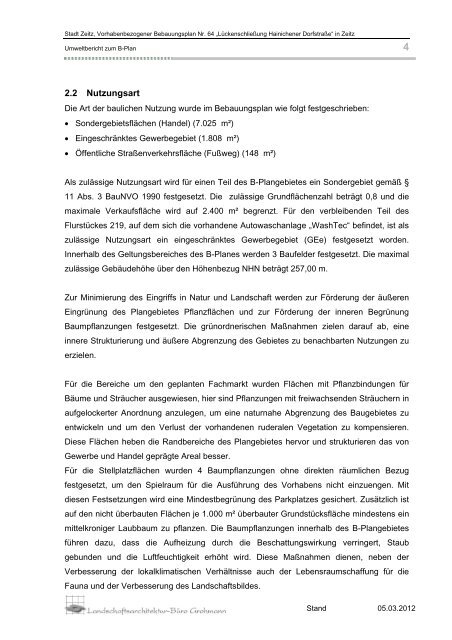 Hier können Sie den Umweltbericht als pdf downloaden - Stadt Zeitz