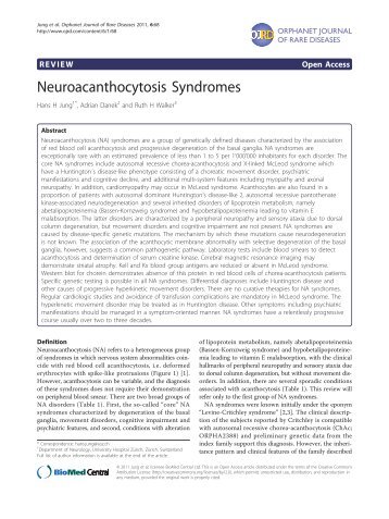 Neuroacanthocytosis Syndromes