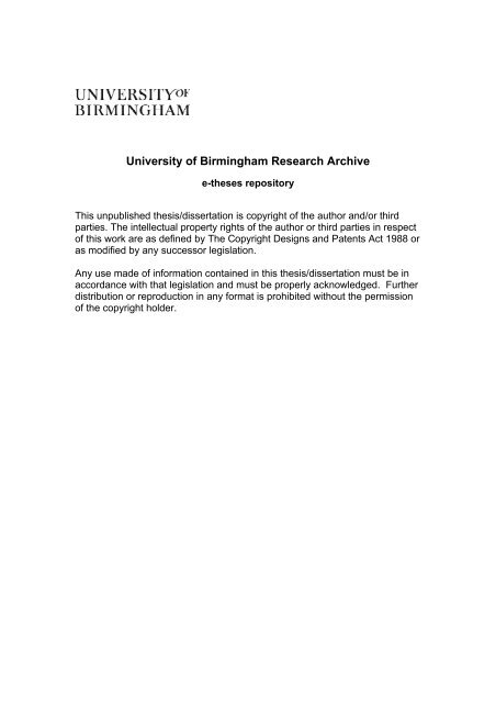 eTheses Repository - University of Birmingham