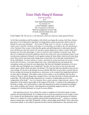 Ester Hath Hang'd Haman
