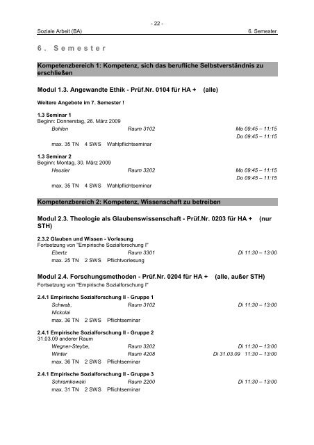 Sommersemester 2009 ‹download pdf› - Katholische Hochschule ...