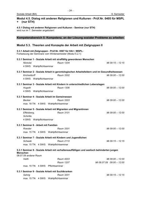 Sommersemester 2009 ‹download pdf› - Katholische Hochschule ...