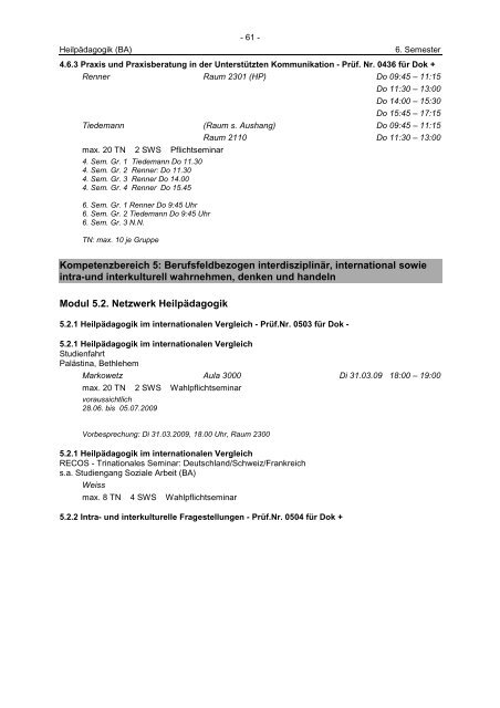 Sommersemester 2009 ‹download pdf› - Katholische Hochschule ...