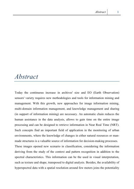 TOR VERGATA UNIVERSITY UNSUPERVISED CLASSIFICATION ...