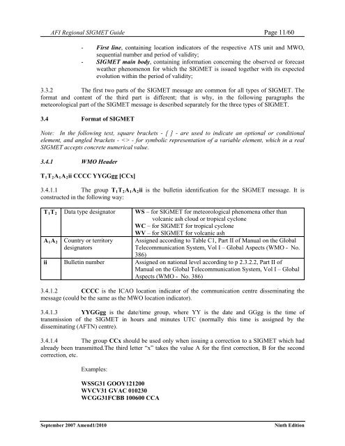 afi met bulletins exchange (ambex) handbook - ICAO