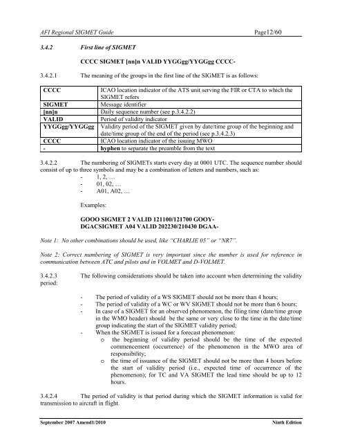 afi met bulletins exchange (ambex) handbook - ICAO