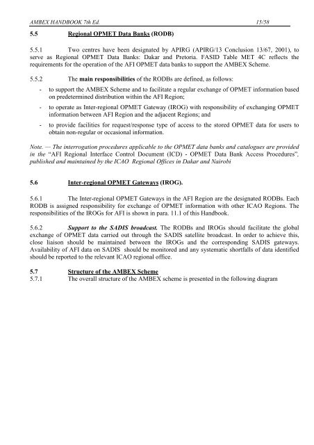 afi met bulletins exchange (ambex) handbook - ICAO