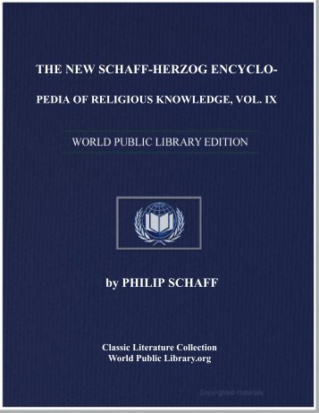 the new schaff-herzog encyclopedia of religious knowledge, vol. ix