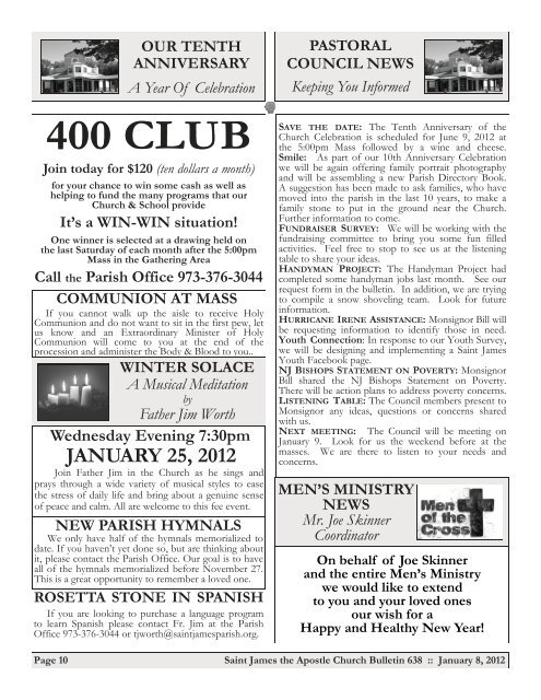 Bulletin 638 Saint James The Apostle Church Springfield NJ ...