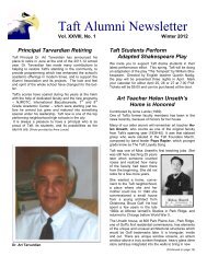 Taft Alumni Newsletter - Taftalumni.org