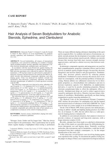 Hair analysis of seven bodybuilders for anabolic steroids ... - Library