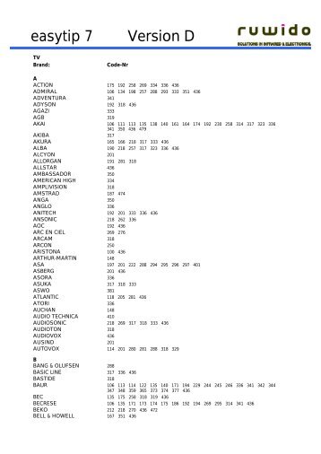 easytip 7 Version D - Ruwido