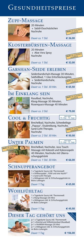 Gesundheitspreise - Lohengrin Therme