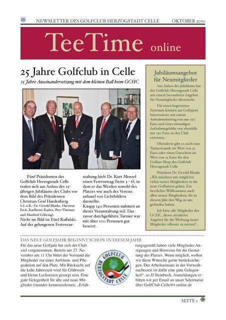 Newsletter - Golfclub Herzogstadt Celle e.V.