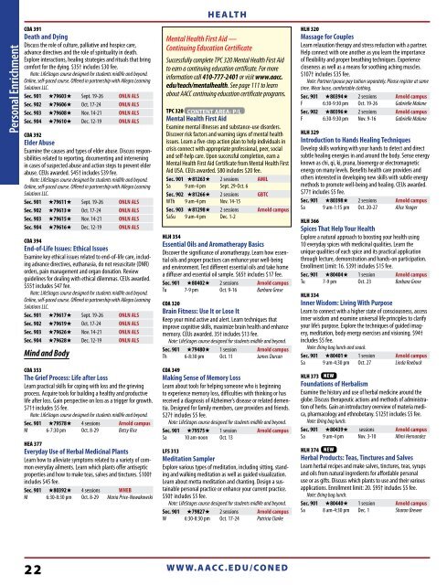 Fall Schedule PDF - Anne Arundel Community College