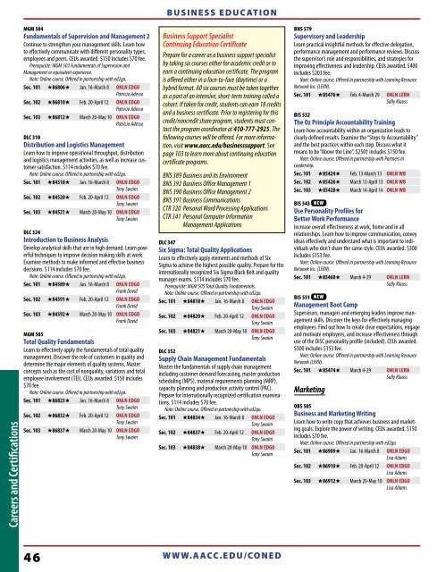 Winter Schedule PDF - Anne Arundel Community College