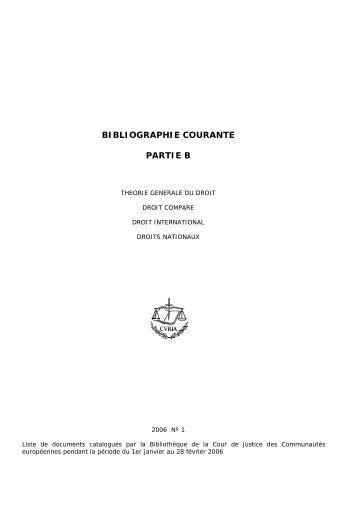 BIBLIOGRAPHIE COURANTE PARTIE B - Erigone.com