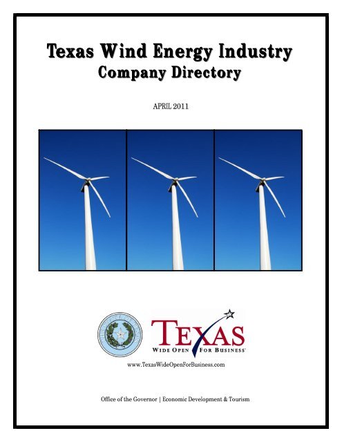 Texas Wind Energy Industry Company Directory