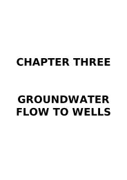 CHAPTER THREE GROUNDWATER FLOW TO WELLS