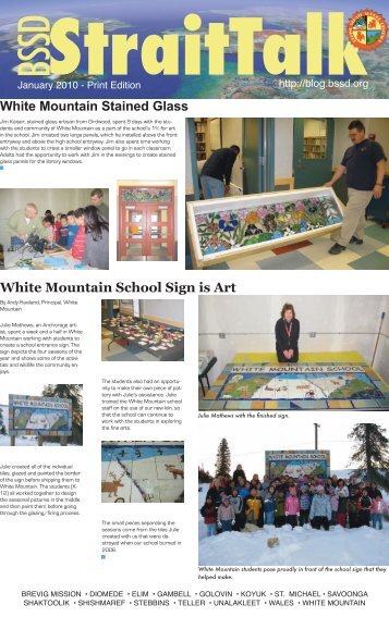 White Mountain Stained Glass White Mountain School Sign is Art