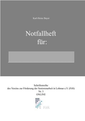 Notfallheft für - Stadt Lohmar