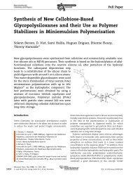 Synthesis of New Cellobiose-Based Glycopolysiloxanes ... - CNRS