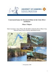 Cotter reservoir constructed homes project Phase 1 report