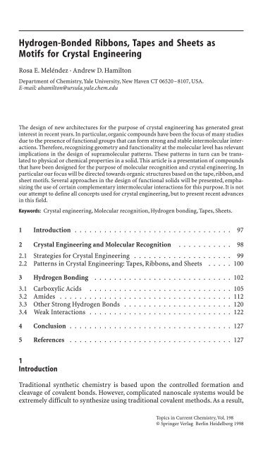 198 Topics in Current Chemistry Editorial Board: A. de Meijere KN ...