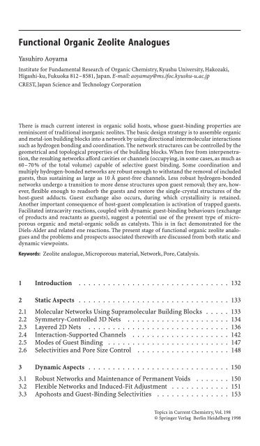 198 Topics in Current Chemistry Editorial Board: A. de Meijere KN ...