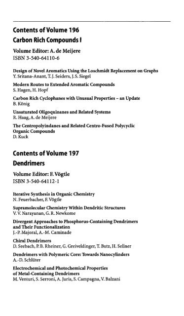 198 Topics in Current Chemistry Editorial Board: A. de Meijere KN ...