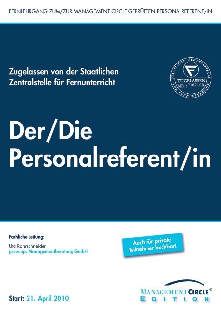 Schriftlicher Lehrgang: Der/Die Personalreferent/in - LOPREX GmbH