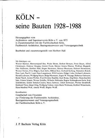 KOLN- seine Bauten 1928-1988