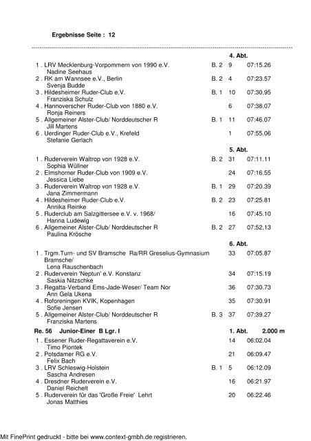 Ergebnisse Sonnabend 31.05.2008 - Ruderclub Nürtingen e.V. 1921