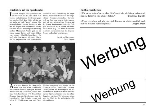 Sportecho Ausgabe 3/2004 Nr. 101 - SV Stikelkamp